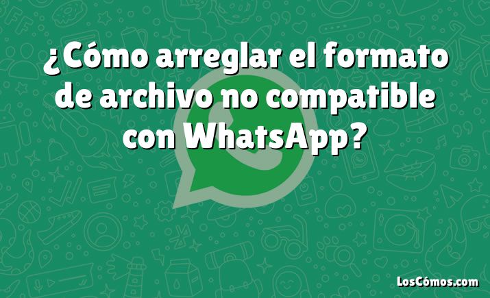 ¿Cómo arreglar el formato de archivo no compatible con WhatsApp?