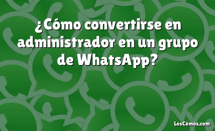 ¿Cómo convertirse en administrador en un grupo de WhatsApp?