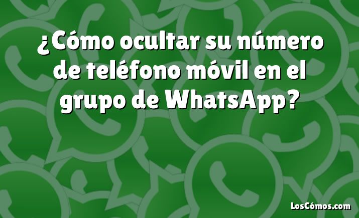 ¿Cómo ocultar su número de teléfono móvil en el grupo de WhatsApp?