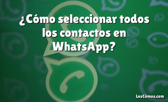 ¿Cómo seleccionar todos los contactos en WhatsApp?