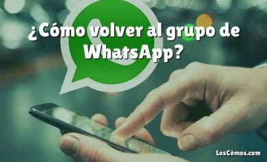 ¿Cómo volver al grupo de WhatsApp?