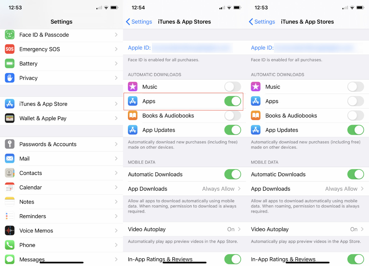 Desactivar las descargas automáticas evita que todas las aplicaciones de iPhone con versiones de Watch también las instalen de forma predeterminada.