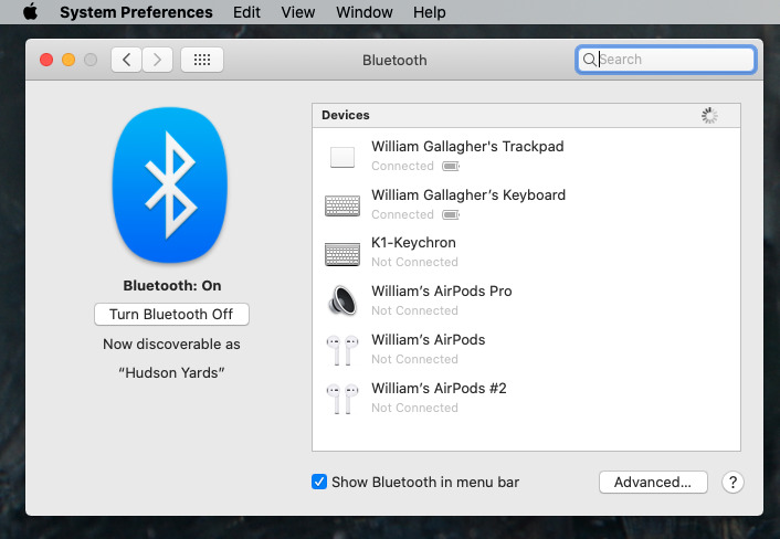 En Preferencias del sistema, puede encontrar una lista de todos los dispositivos Bluetooth conectados a su Mac
