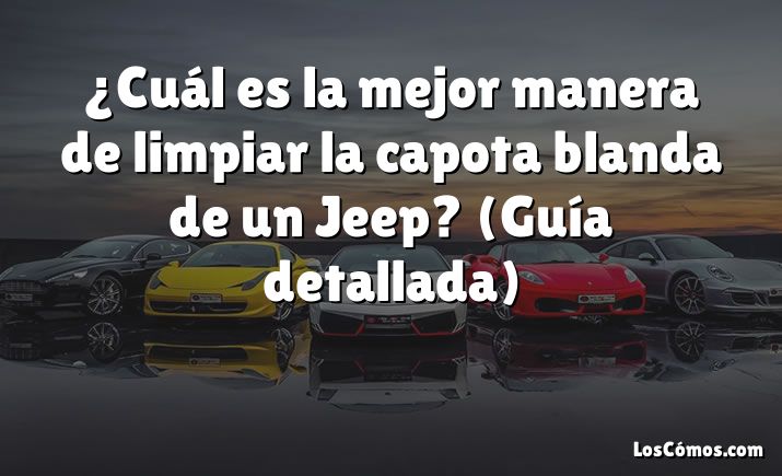 ¿Cuál es la mejor manera de limpiar la capota blanda de un Jeep?  (Guía detallada)