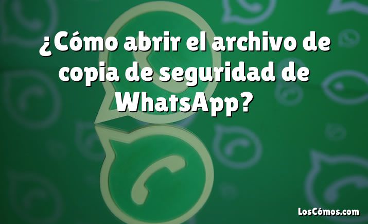 ¿Cómo abrir el archivo de copia de seguridad de WhatsApp?