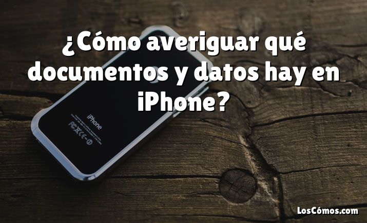 ¿Cómo averiguar qué documentos y datos hay en iPhone?