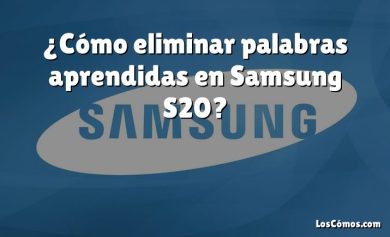 ¿Cómo eliminar palabras aprendidas en Samsung S20?