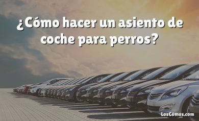 ¿Cómo hacer un asiento de coche para perros?