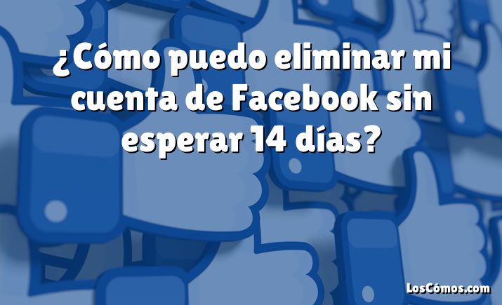 ¿Cómo puedo eliminar mi cuenta de Facebook sin esperar 14 días?