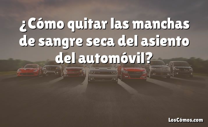 ¿Cómo quitar las manchas de sangre seca del asiento del automóvil?