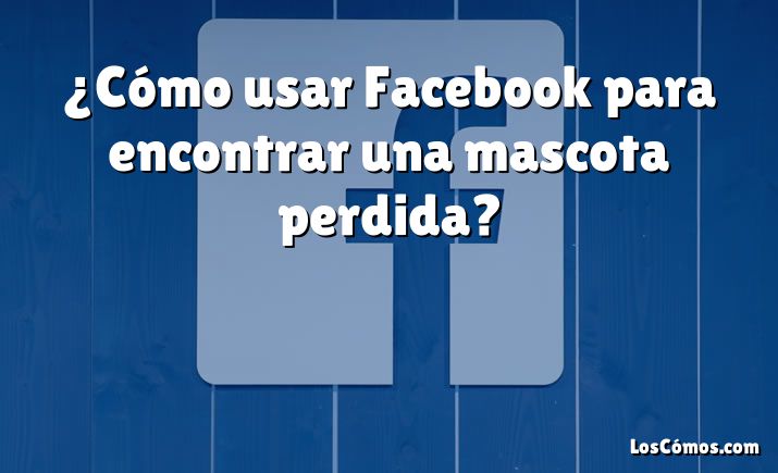 ¿Cómo usar Facebook para encontrar una mascota perdida?