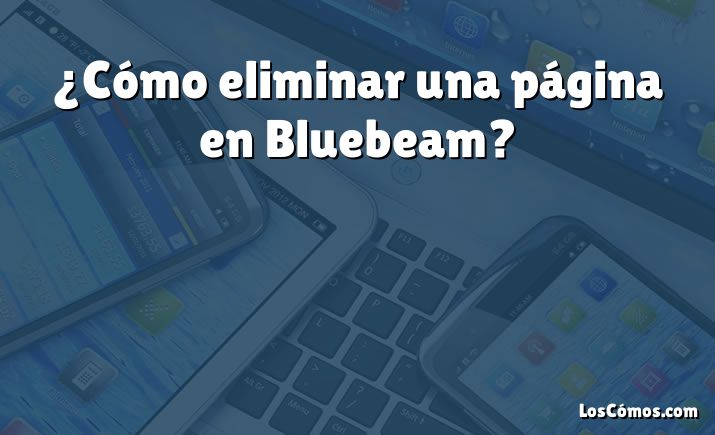 ¿Cómo eliminar una página en Bluebeam?