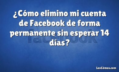 ¿Cómo elimino mi cuenta de Facebook de forma permanente sin esperar 14 días?